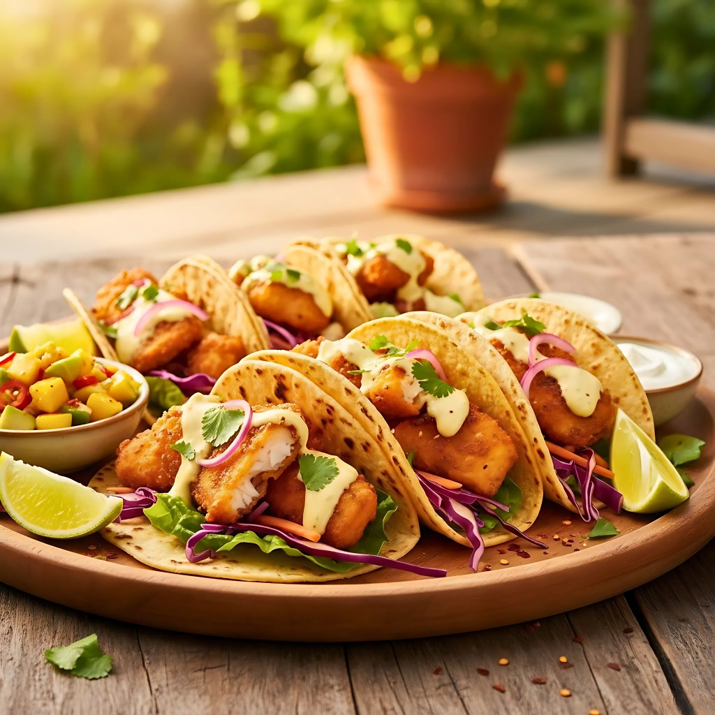 Crispy Lemon Fish Tacos with Fish Wish Seasoning