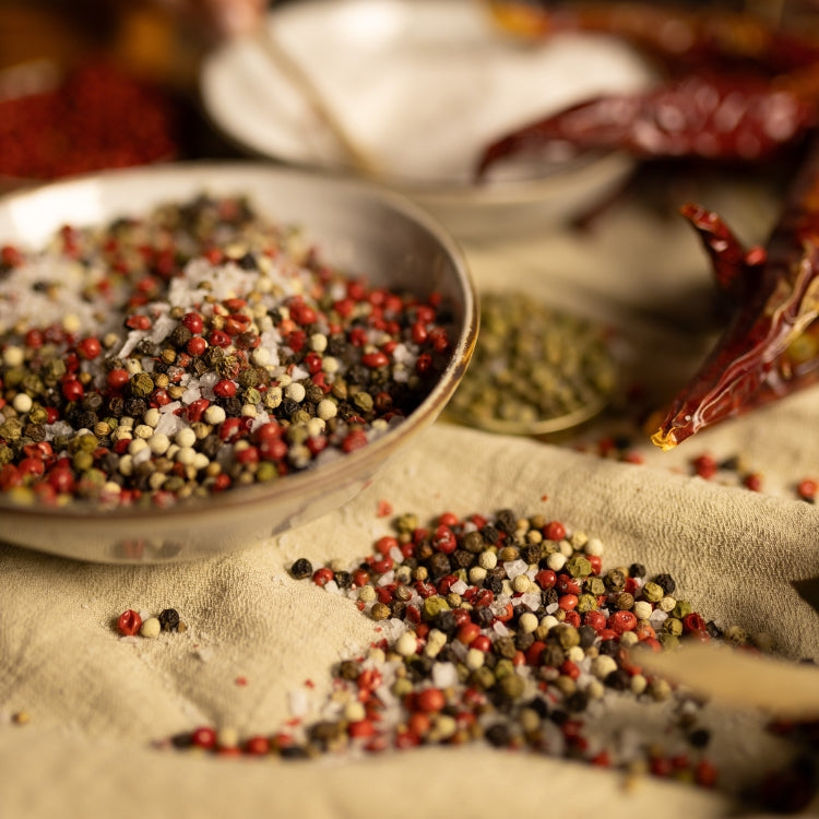 Steak Salt and 4 Peppers Blend