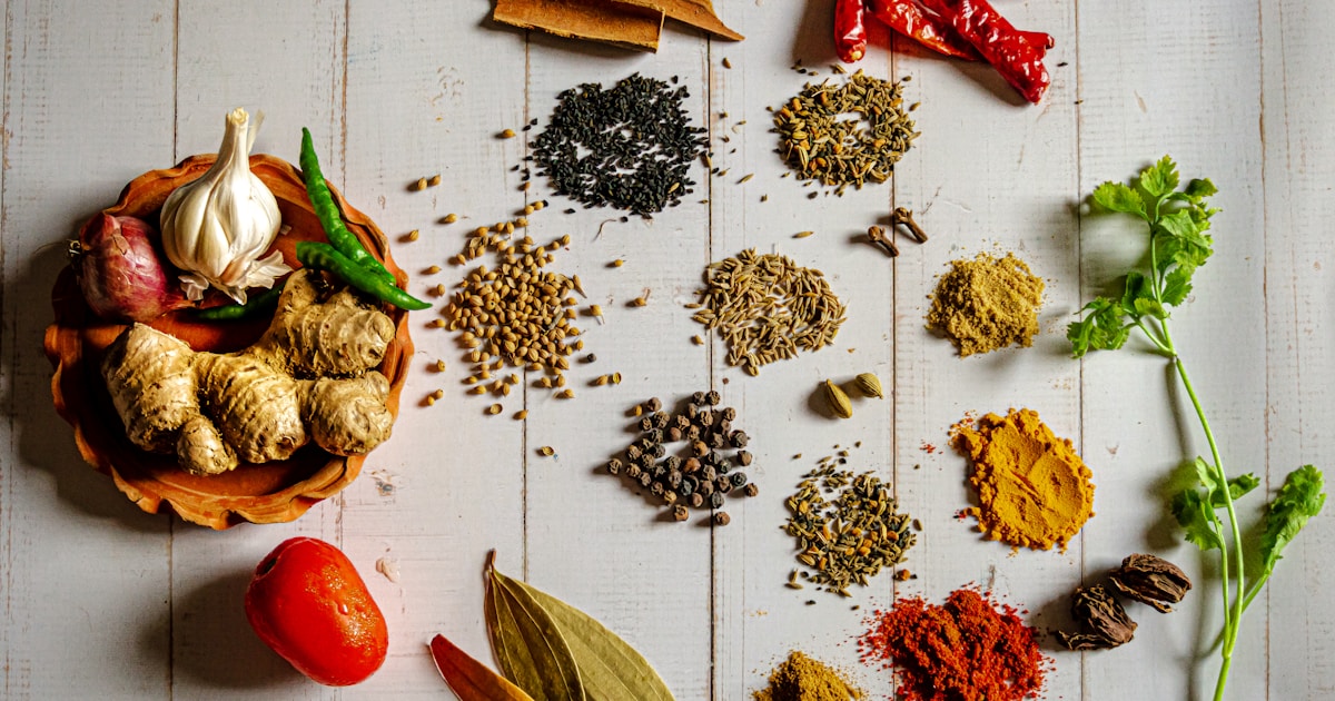 All-purpose seasoning spices on wooden table